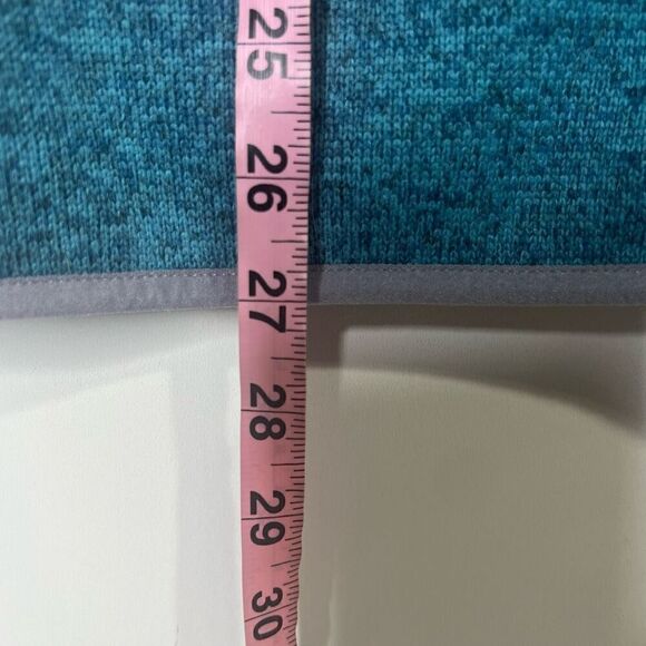 L.L. Bean Teal Blue Gray Trim Sweater Fleece Pullover Popover Sz XL Womens - Picture 9 of 9